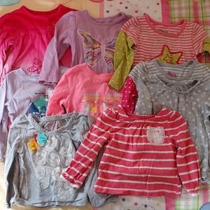 Lot of 9 girls 12 months long sleeve shirts